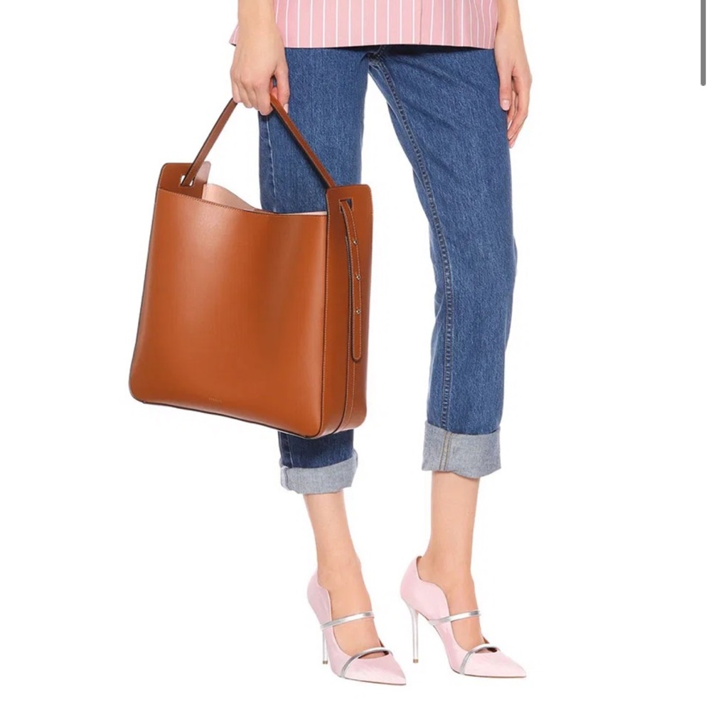 Wandler Lotta Open Top Leather Tote Tan